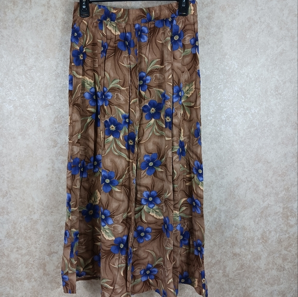 SAG HARBOR Button Front Rayon A-Line Maxi Skirt - Picture 3 of 4